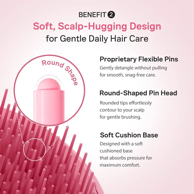 Ribbon Cherry Glass Hair Brush – Gentle Detangling Brush for Curly, Dry & Damaged Hair