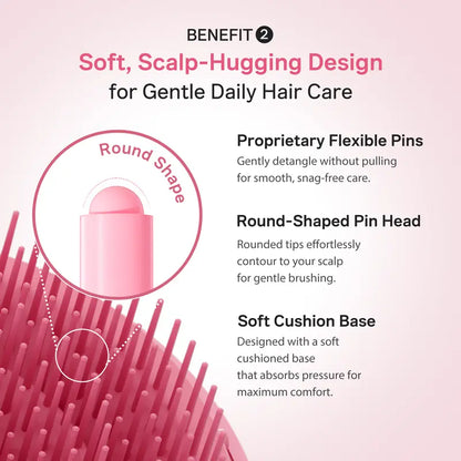 Ribbon Cherry Glass Hair Brush – Gentle Detangling Brush for Curly, Dry & Damaged Hair